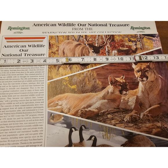 1993 Vintage  Remington Dupont Calendar Wildlife and Hunting Memorabilia - Picture 3 of 6